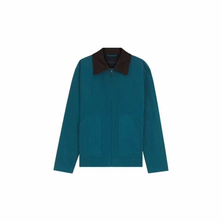 Áo khoác cotton cổ phối màu tương phản