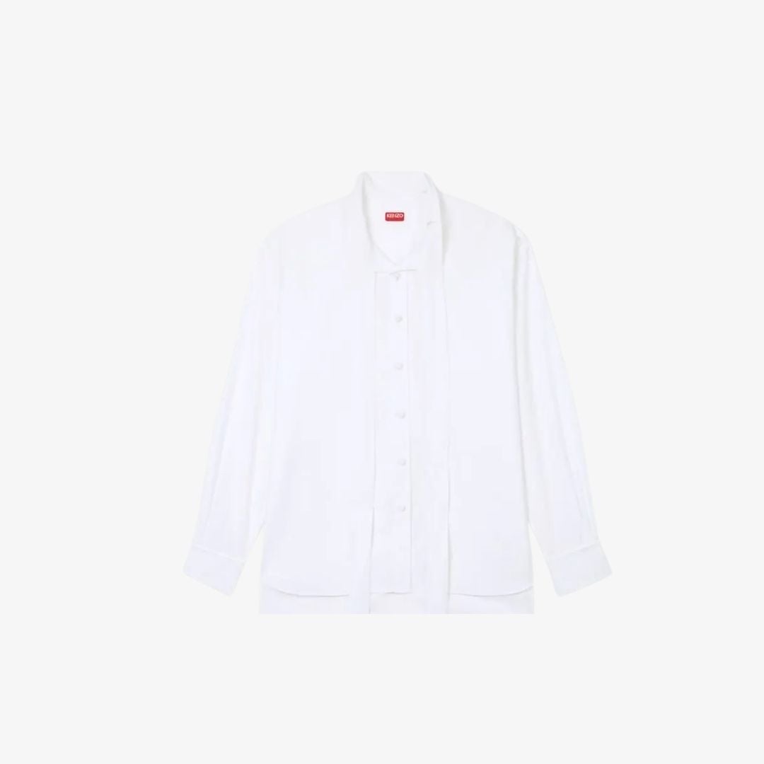 Áo sơ mi cotton KENZO thắt nơ dáng oversize