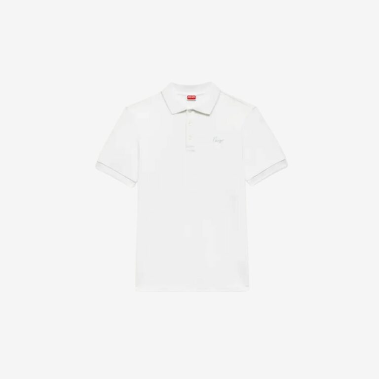 Áo polo dáng ôm thêu Kenzo Signature vải cotton