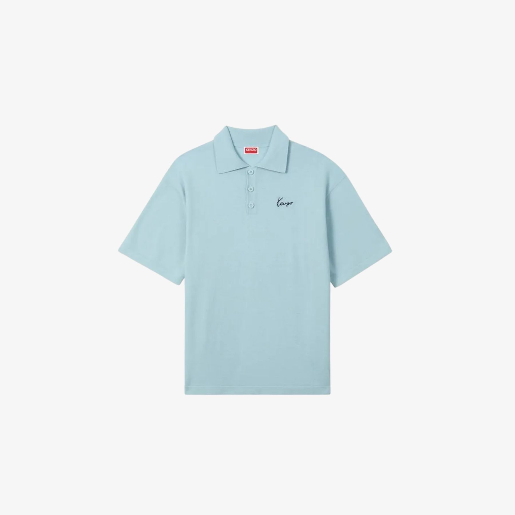 Áo polo thêu Kenzo Signature len merino