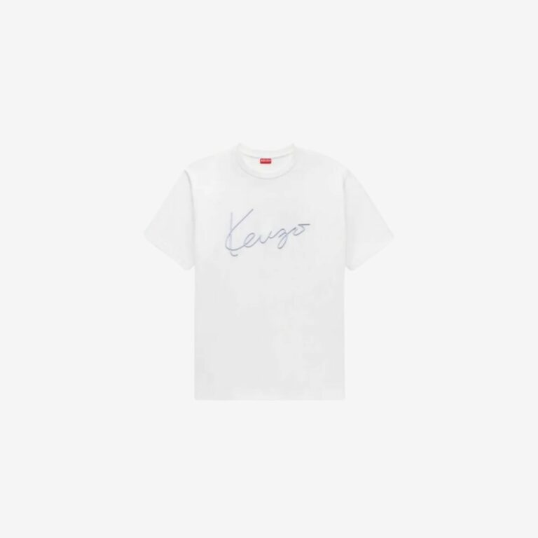 Áo thun nam thêu Kenzo Signature đằng trước vải cotton