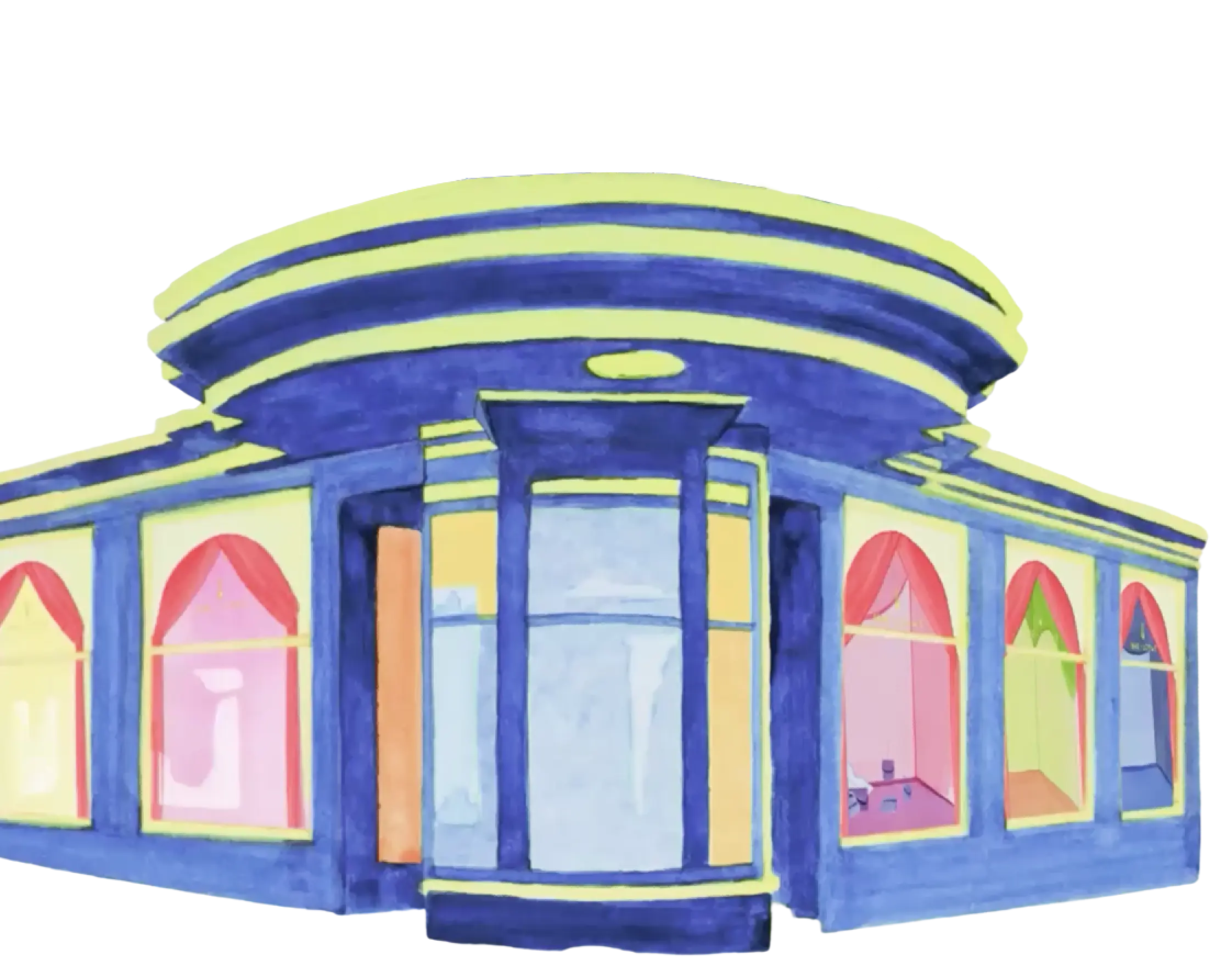 Sự kiện 180 năm sinh nhật LOEWE 7 A watercolour painting of the first LOEWE store.