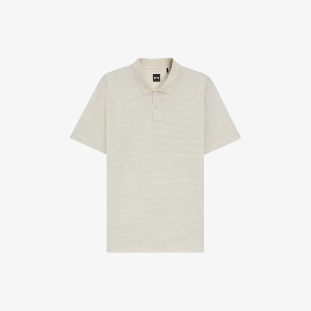 Áo polo cotton mercerized họa tiết jacquard