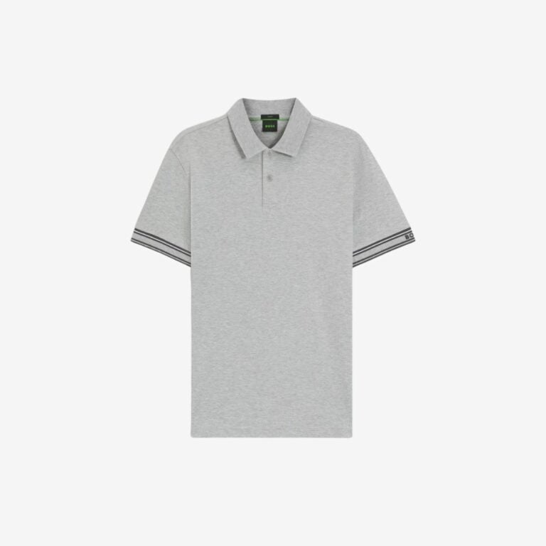 Áo polo cotton cổ sọc dáng ôm