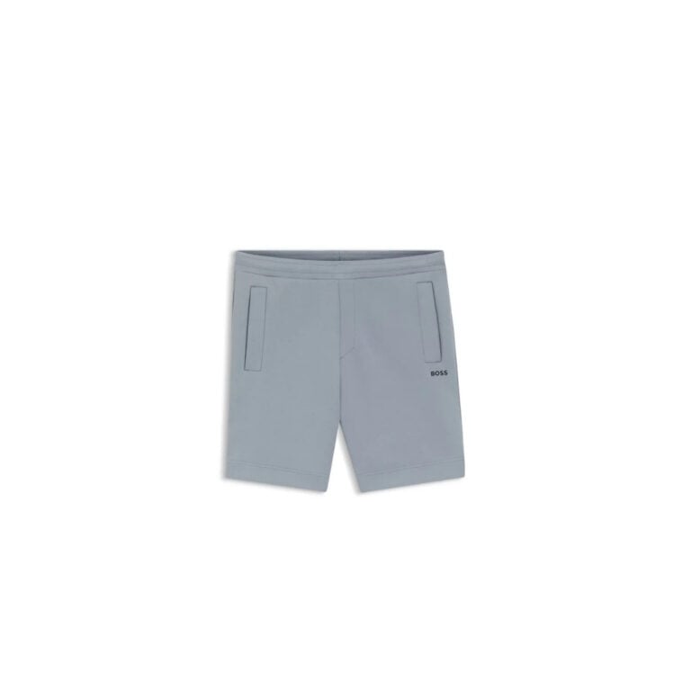 Quần short thêu logo từ vải cotton pha piqué jersey