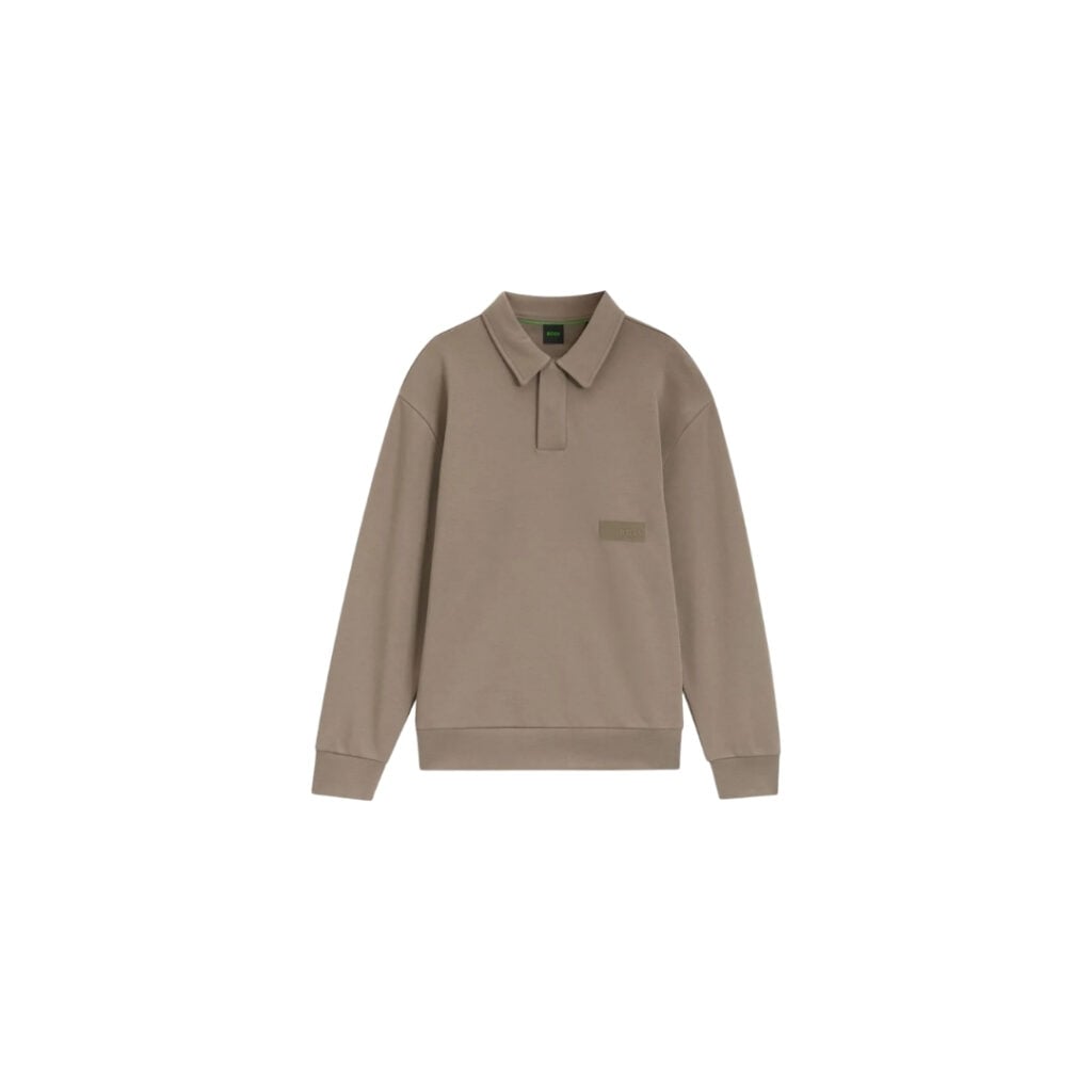 BOSS ZONE: BOSS trong từng vận động 35 Áo sweatshirt cổ polo relaxed fit bằng French Terry