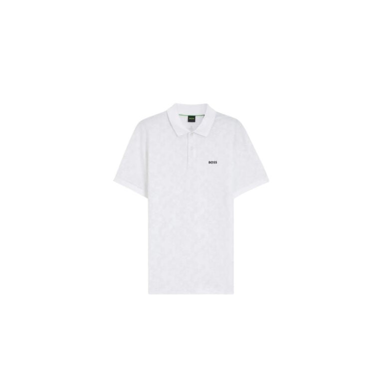 Áo Polo vải Piqué cotton in họa tiết toàn thân