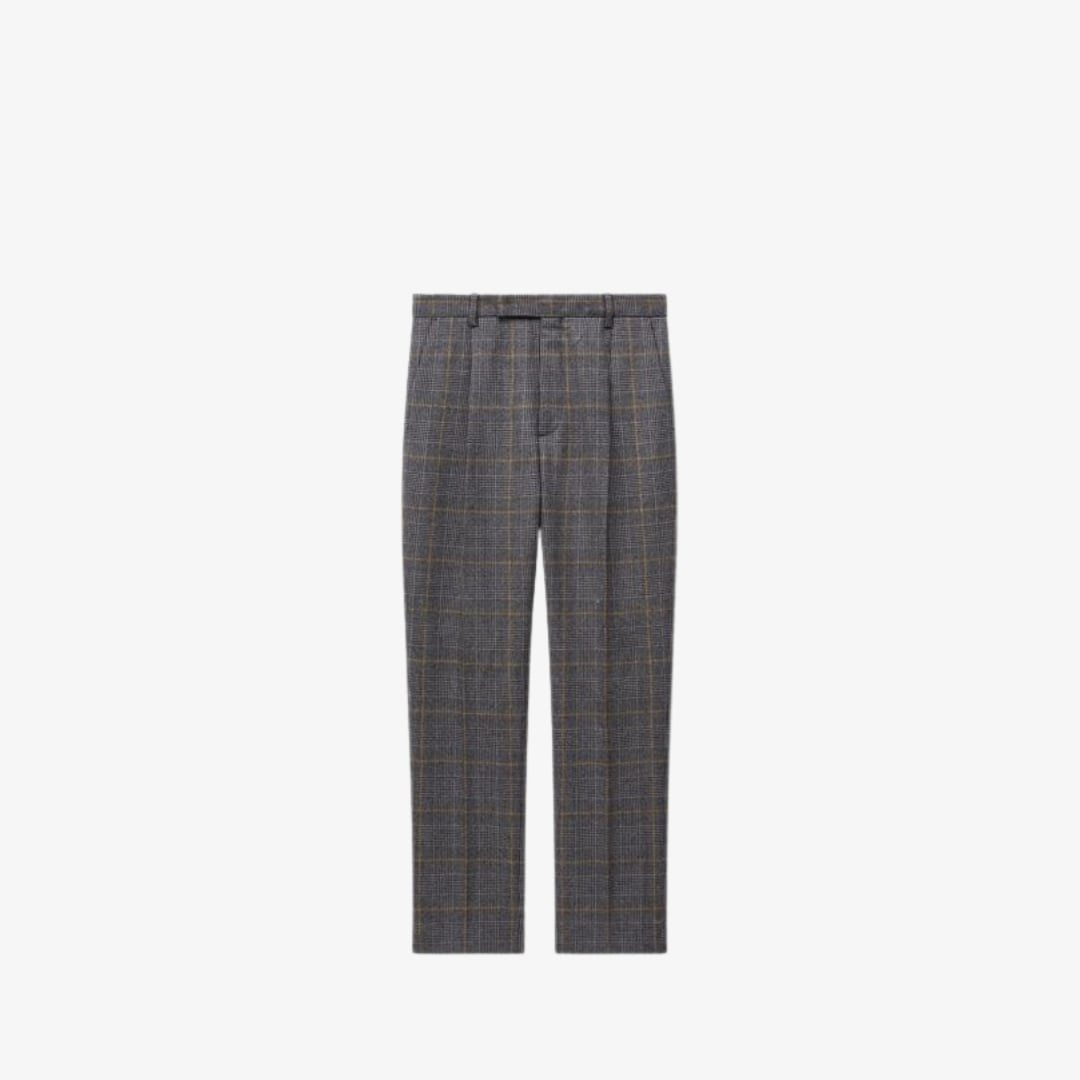 Quần tây ống côn KENZO kẻ caro bằng len