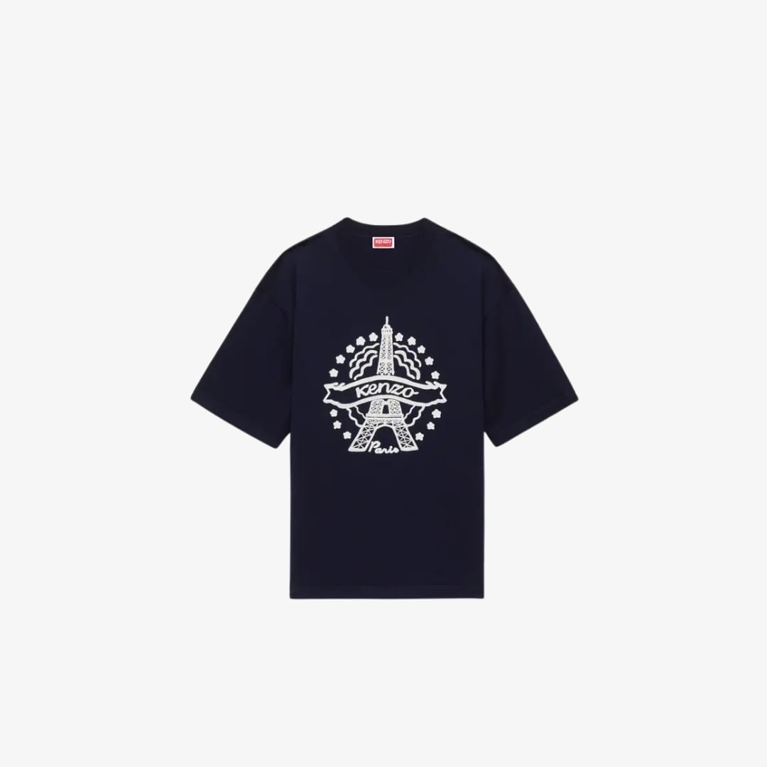 Áo thun thêu tháp Eiffel bằng len KENZO