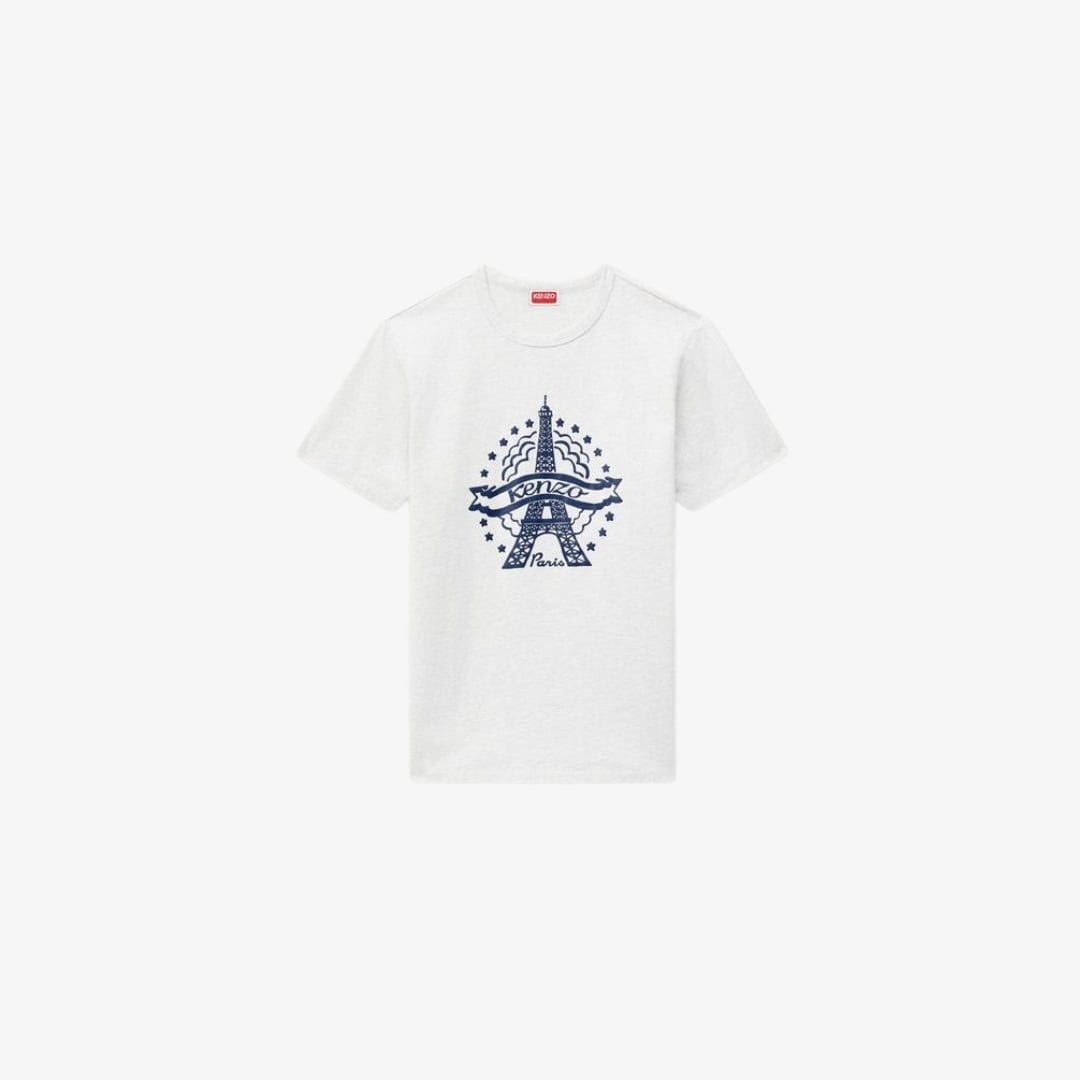 Áo thun cotton dáng ôm tháp Eiffel KENZO