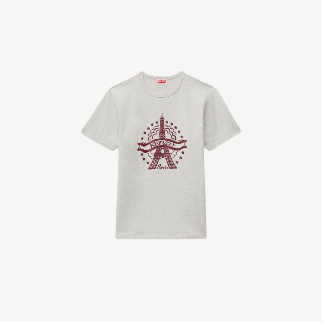 Áo thun cotton dáng ôm tháp Eiffel KENZO