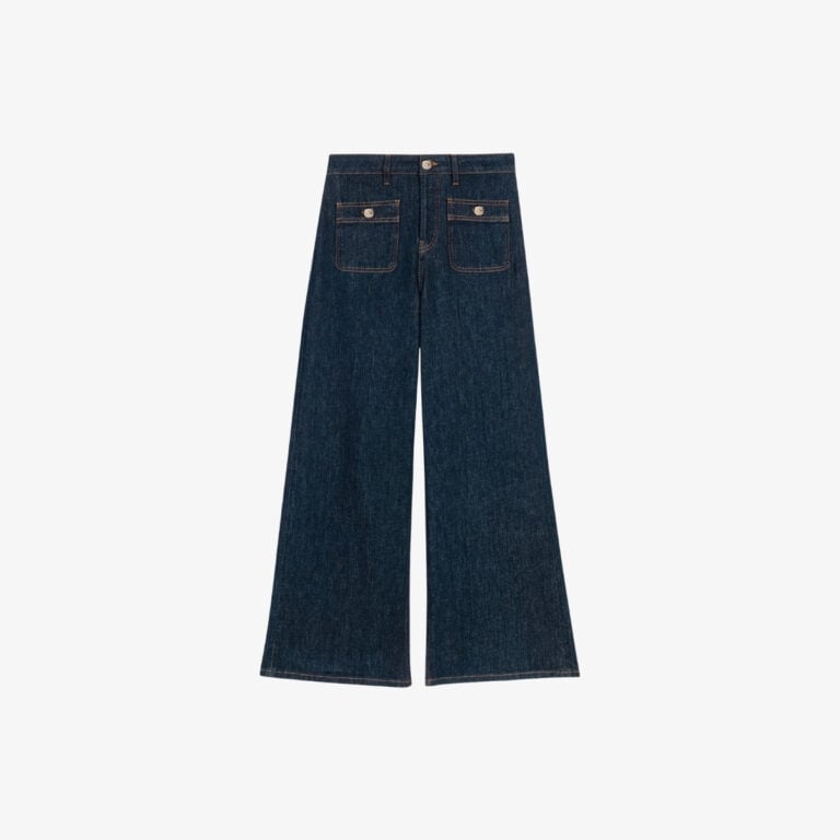 Quần jeans cạp cao ống suông