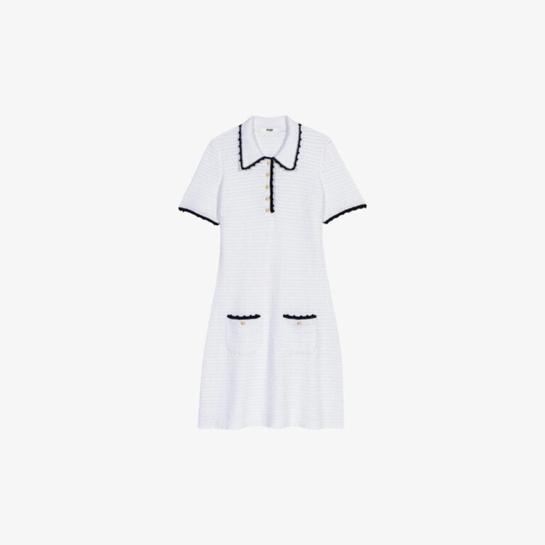 Đầm polo dệt kim crochet