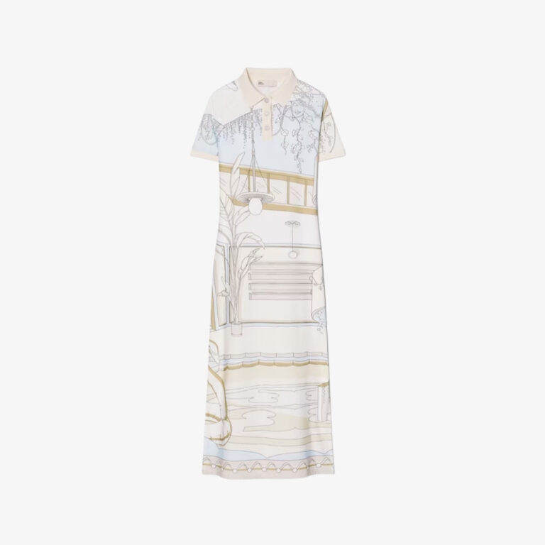 Váy Printed Mesh Polo Dress