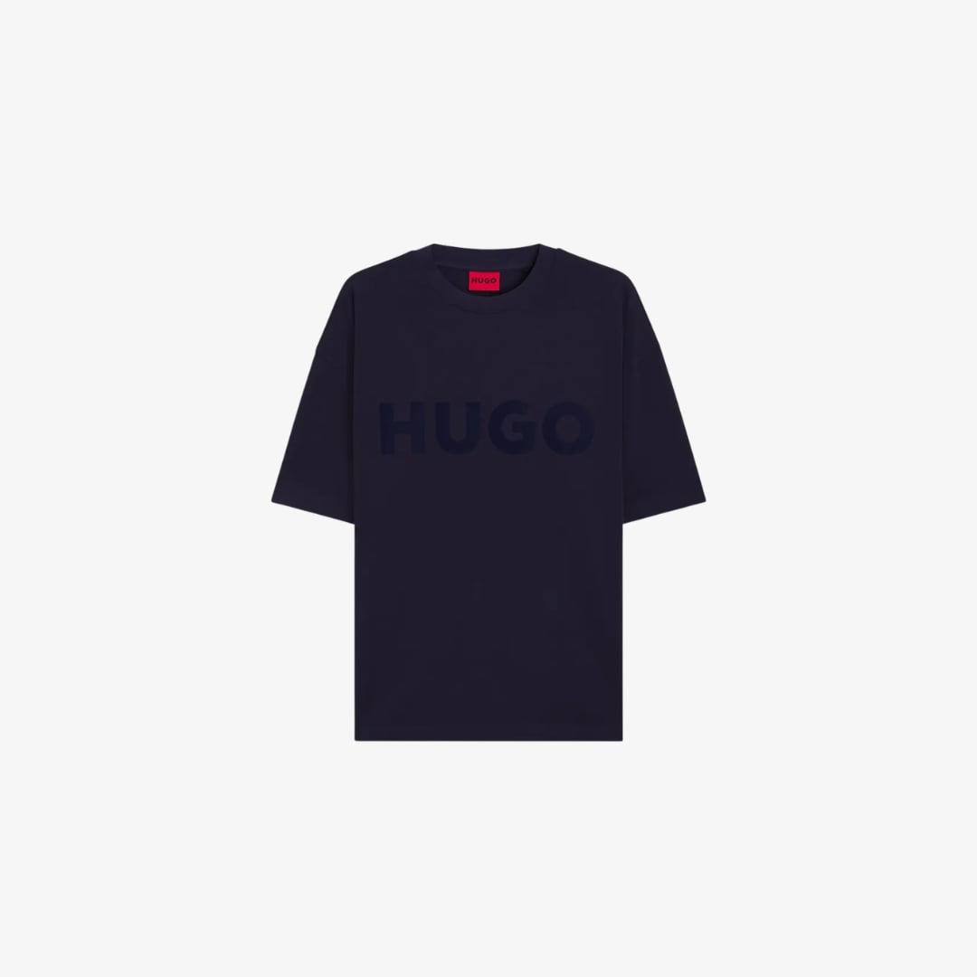 Áo thun dáng oversized vải cotton với logo phản quang