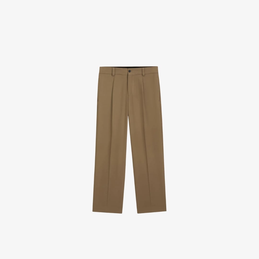 Quần dài dáng vừa vặn hiện đại vải twill co giãn
