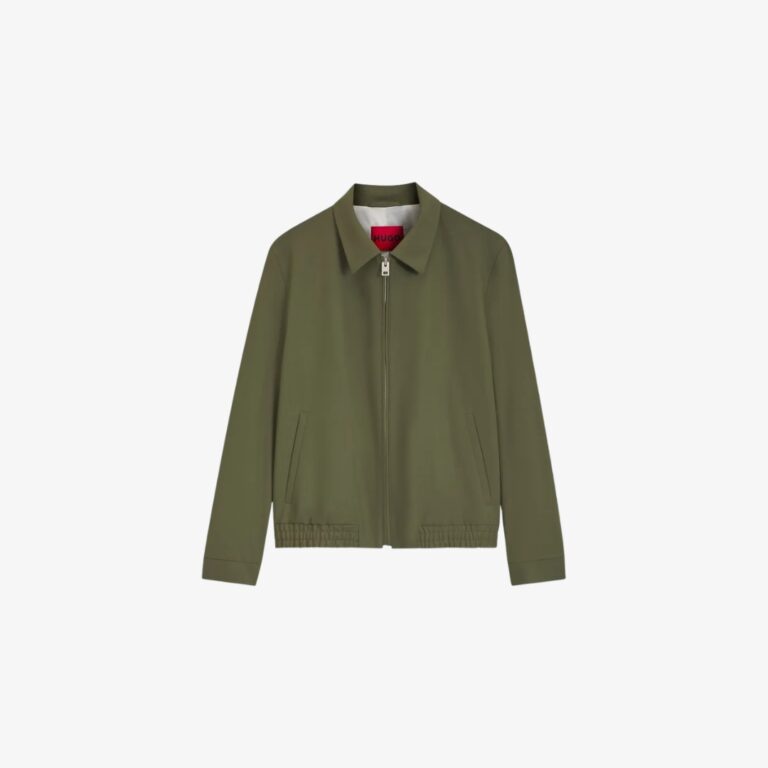 Áo khoác dáng ôm vải poplin pha len