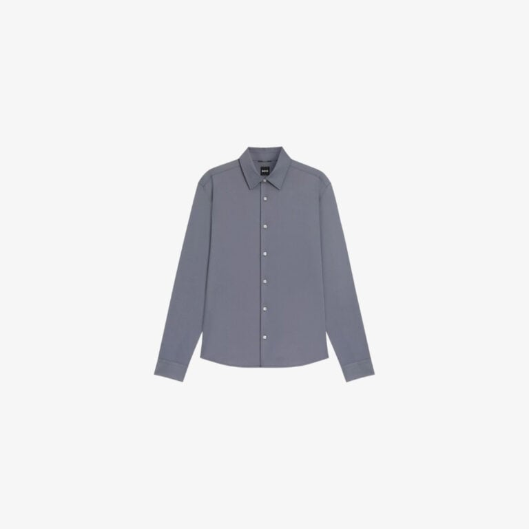 Áo sơ mi regular fit jersey Oxford co giãn, thoáng khí