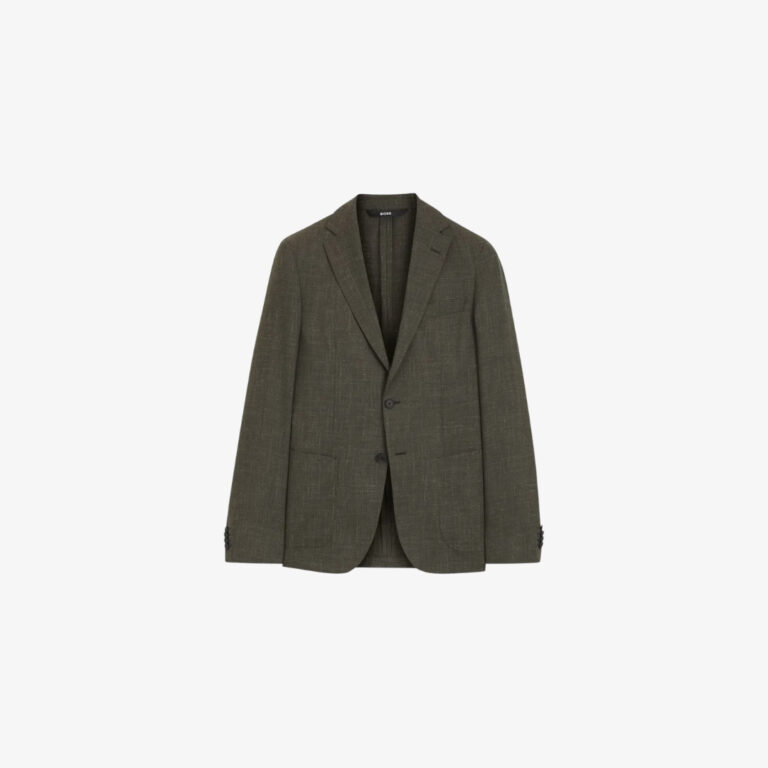 Áo blazer slim fit bằng len nguyên chất pha linen