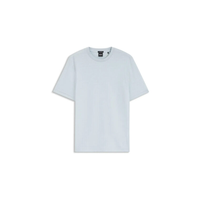 Áo thun dệt jacquard họa tiết hình học, chất liệu cotton