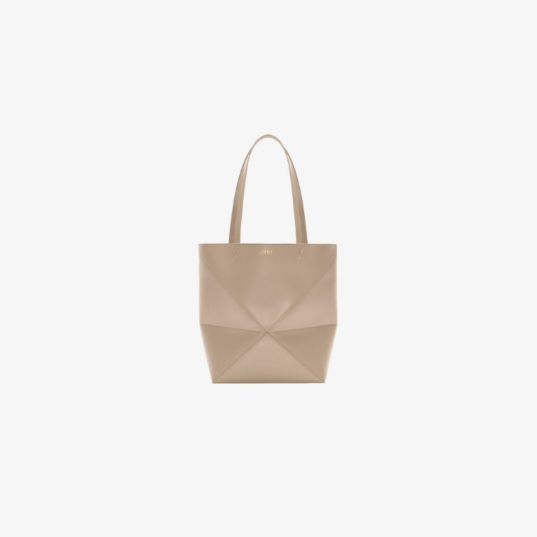 Túi tote Puzzle Fold cỡ vừa bằng da bê