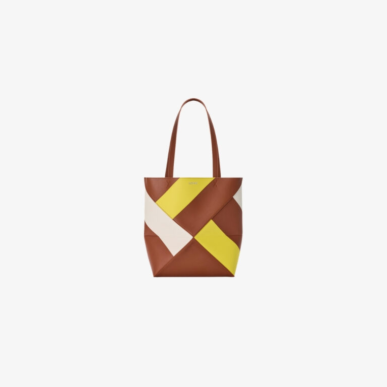 Túi tote Puzzle Fold cỡ vừa bằng da bê