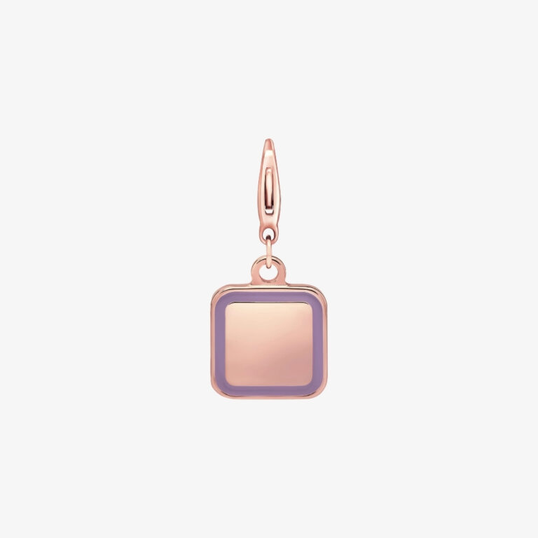 Charm vuông Aura mạ vàng hồng