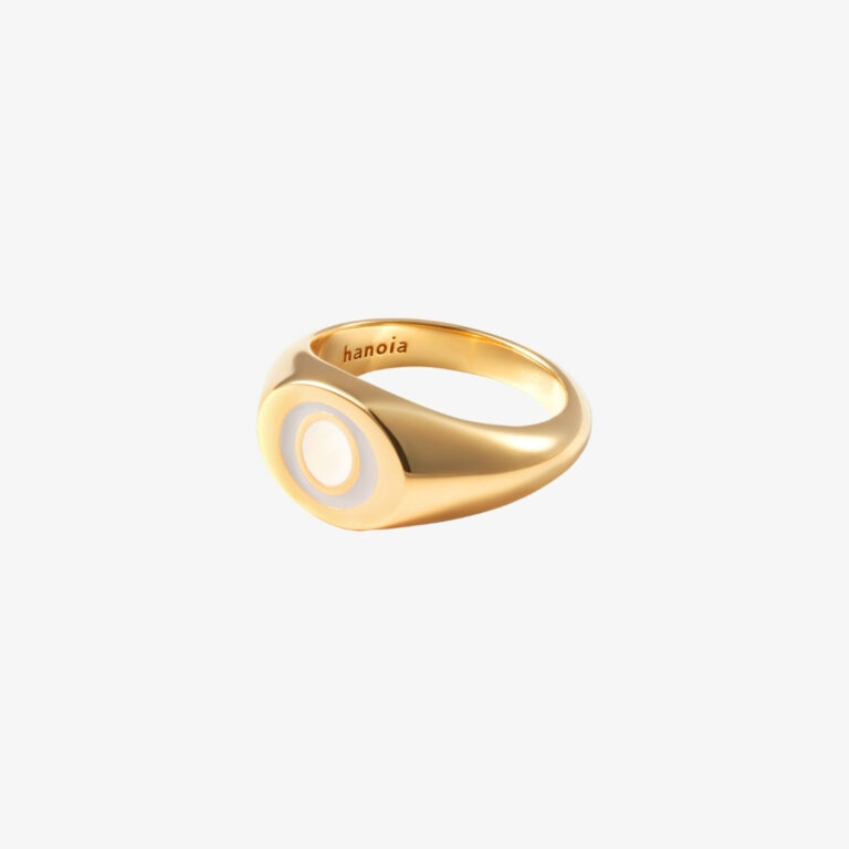 Aurum Nhẫn bản dày xám – trắng size M