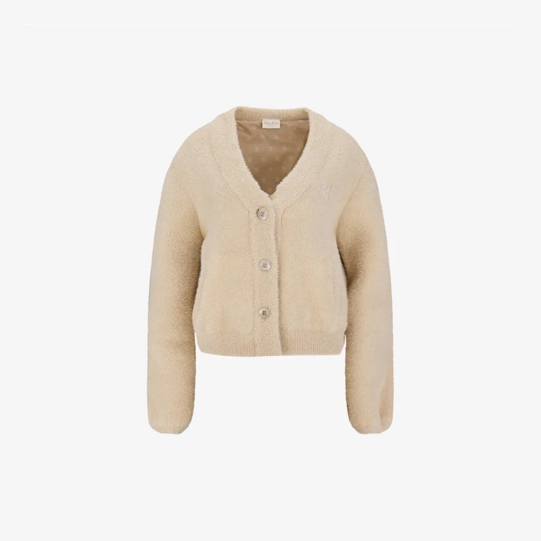 Cardigan cổ V lông xù