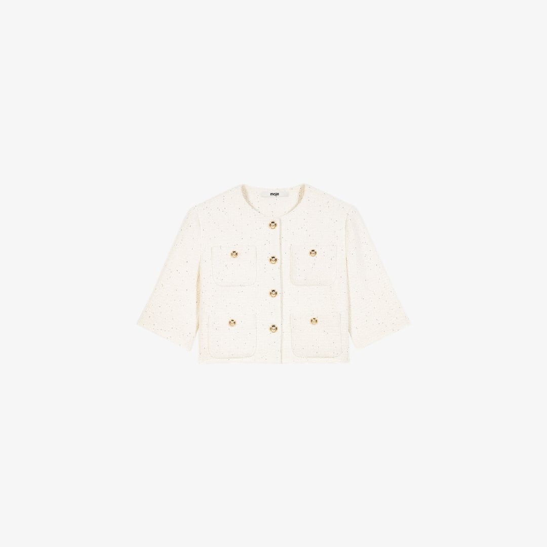 Áo khoác tweed cộc tay