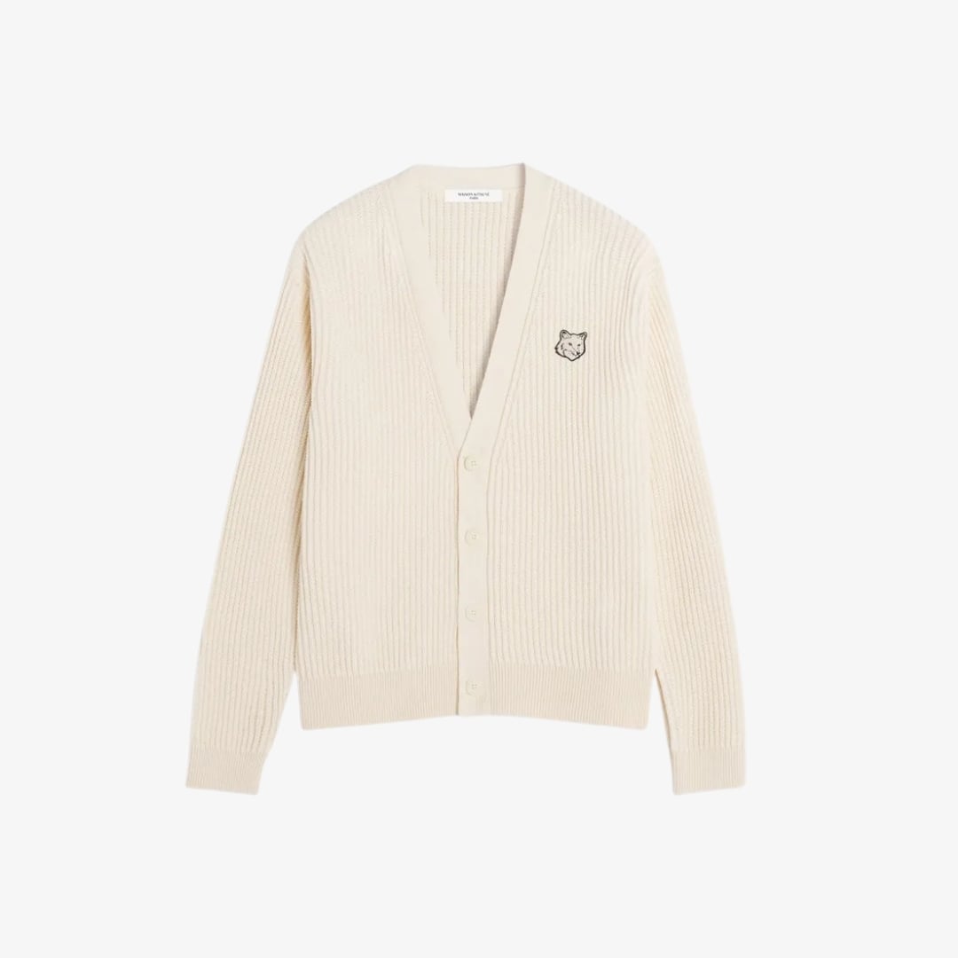 Áo cardigan nam gân cotton Fox Head dáng Comfort