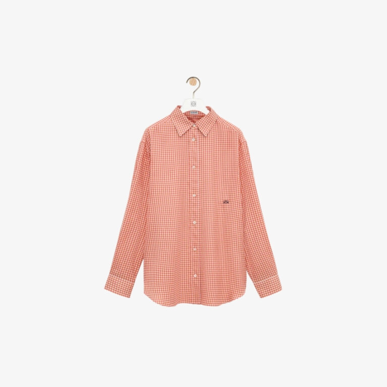 Áo sơ mi LOEWE vải lụa Twill hoạ tiết kẻ ô