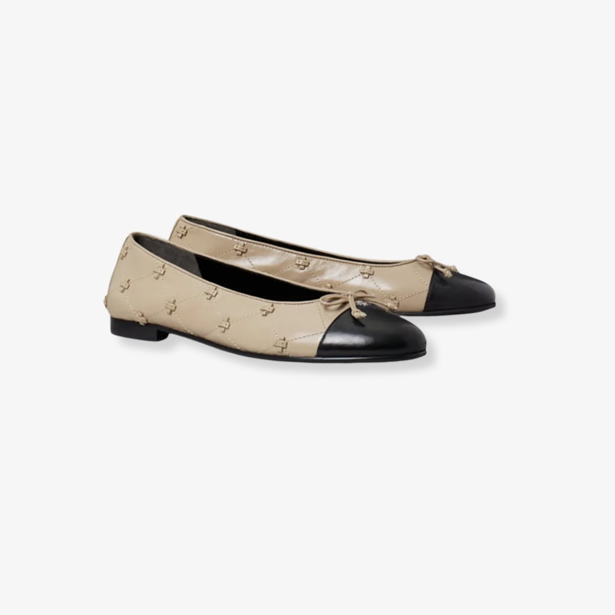 Giày ballet Bunny Knot phối mũi cap-toe