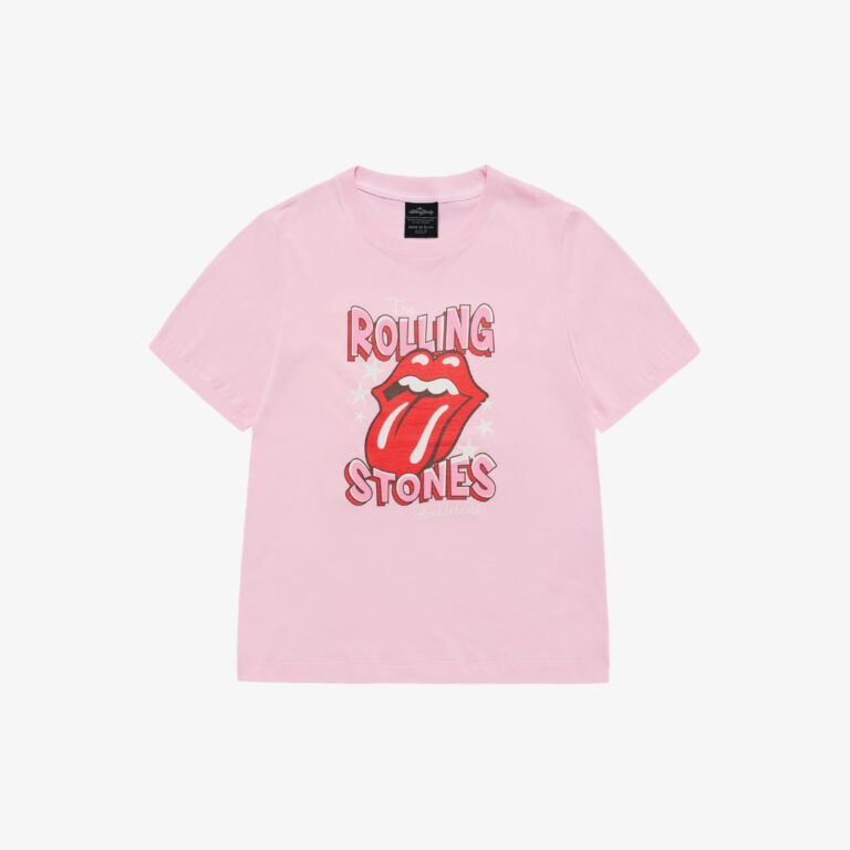 Áo Thun Nữ Rolling Stones Doodle Star Hồng Nhạt
