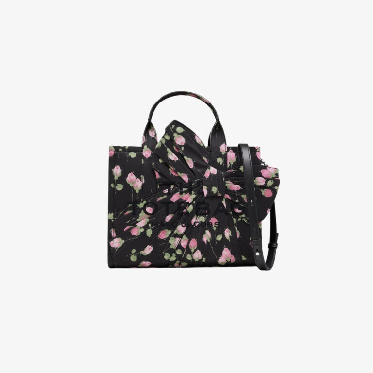 Túi Tote Vintage Floral Canvas With Oversized Bow Medium