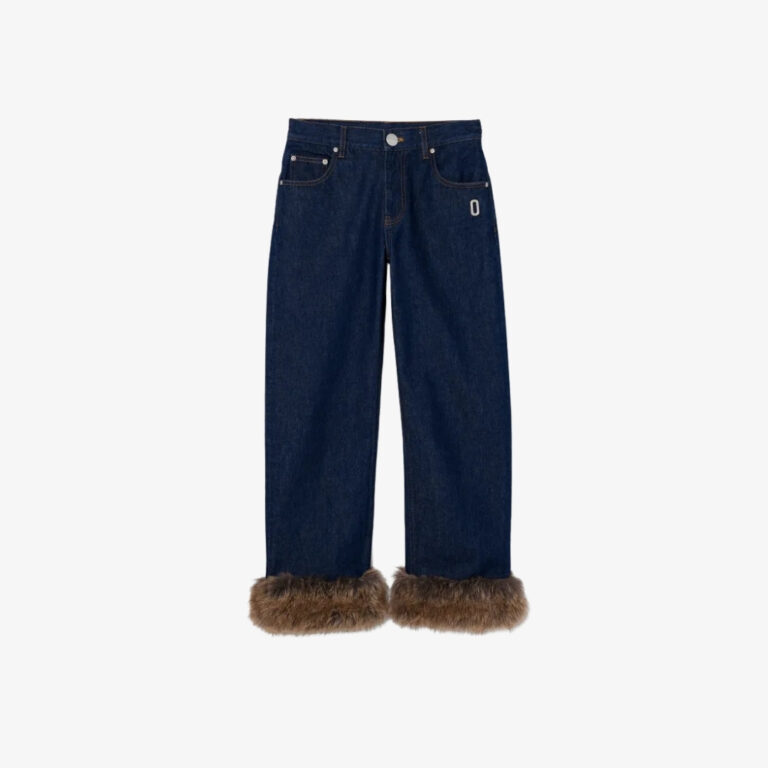 Quần Jeans Faux Fur Cropped