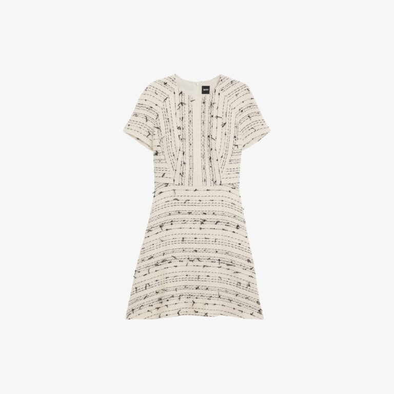 Đầm Phối Sọc Tweed