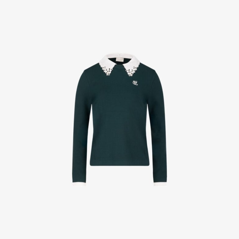 Áo Detachable Lace Collar Knit