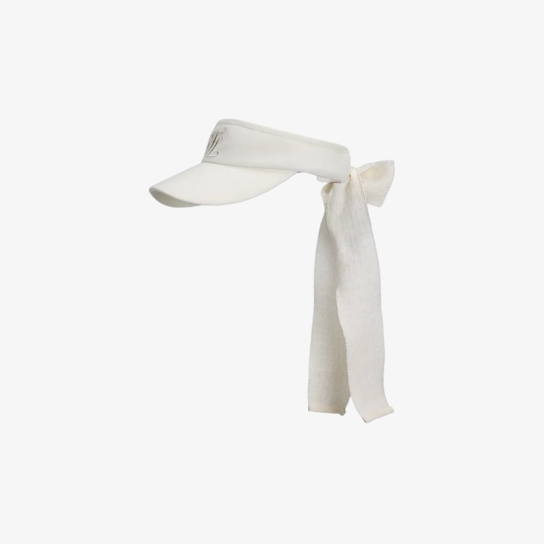 Gợi ý quà tặng dành riêng cho nàng dịp 20/10 32 Mũ Visor Vải Tweed Đính Nơ Trắng Ngà