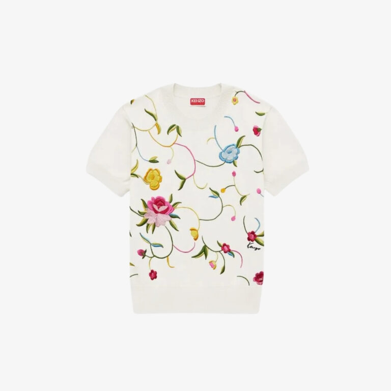 Áo Ngắn Tay Kenzo Wildflower Len Pha Lụa
