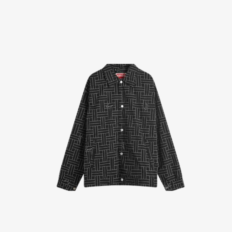 Áo khoác gió nam KENZO họa tiết Weave màu đen