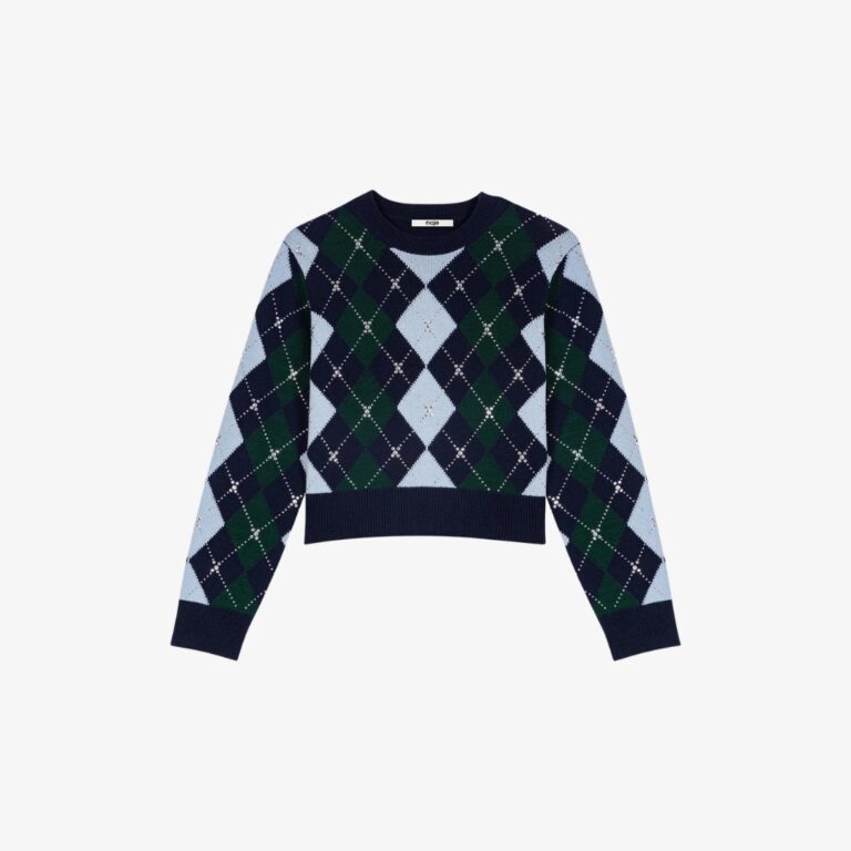 Áo Len Argyle Đính Đá