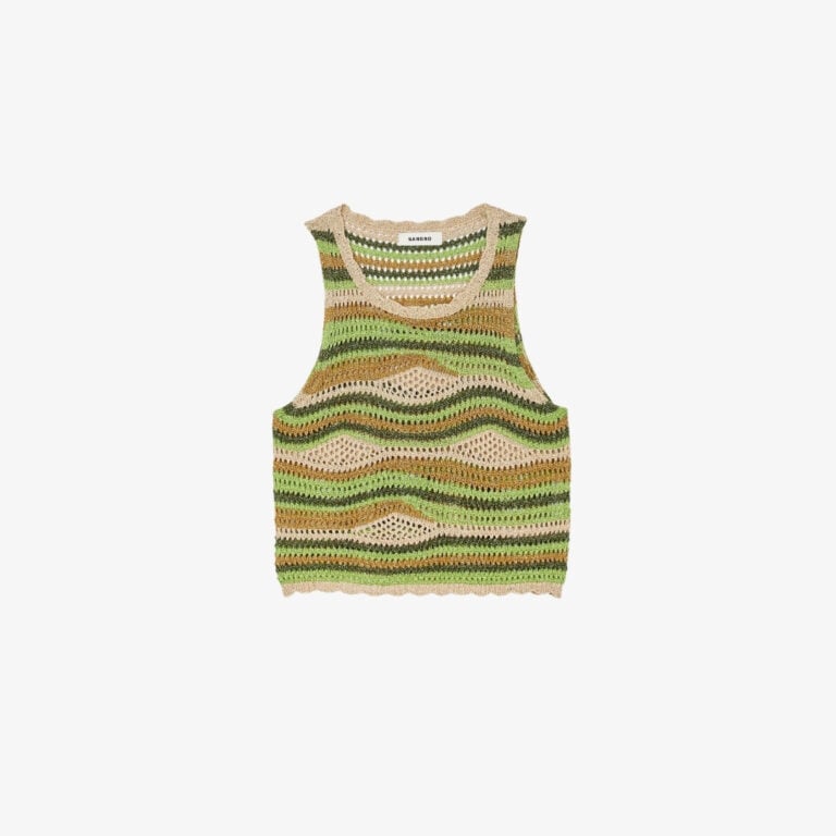 Áo Sweater dáng crop đan crochet