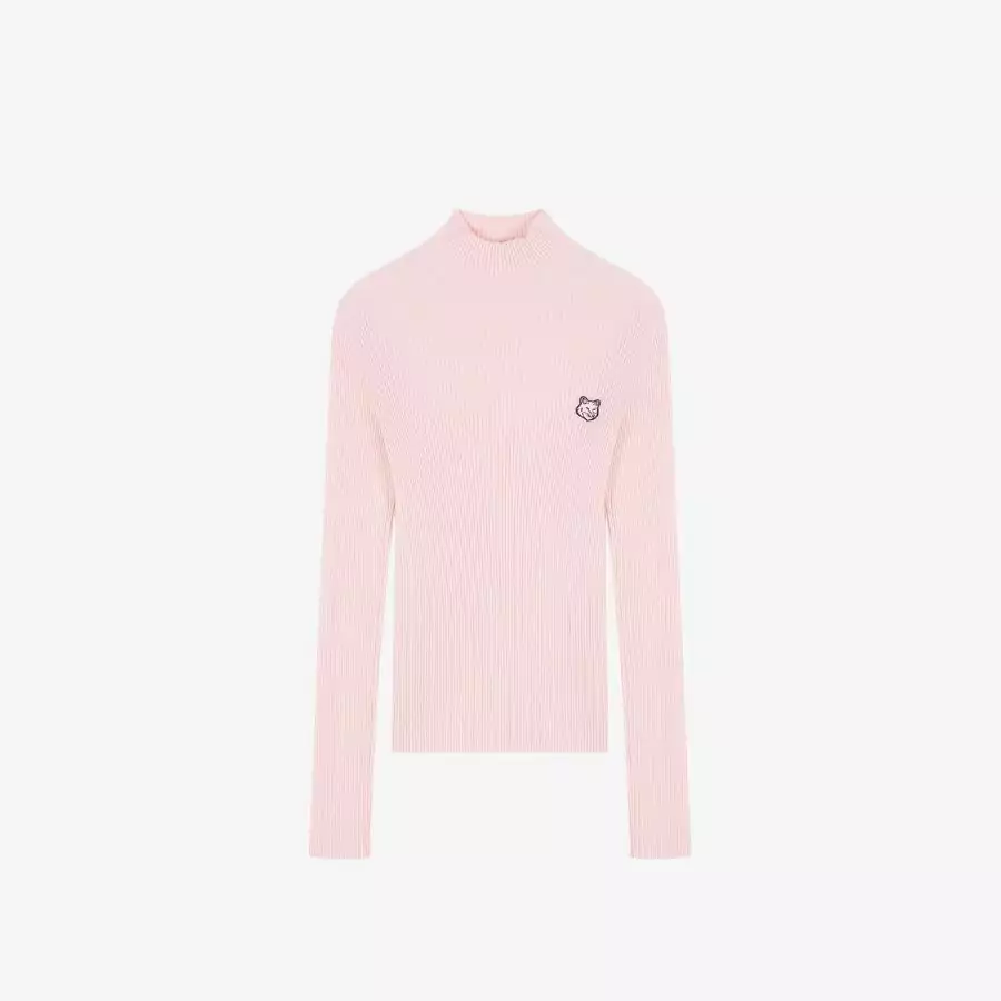 Áo Bold Fox Head Patch Fine Ribbed Turtleneck