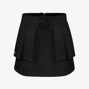 Belt Flap High-Waist Skirt