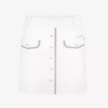 Lace Pocket High-Waist H Line Skirt